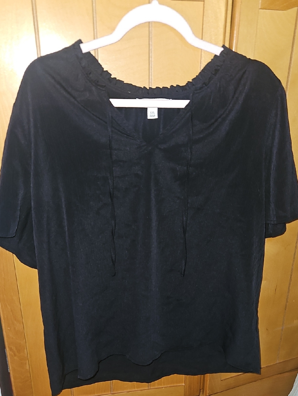 Nine West Women's Black Peasant Top